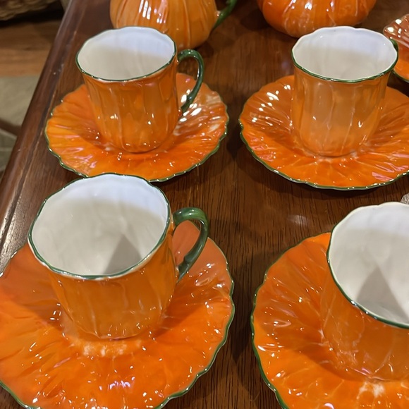 VTG P.A.L.T. Czech Orange Lusterware Tea Set - Picture 6 of 14